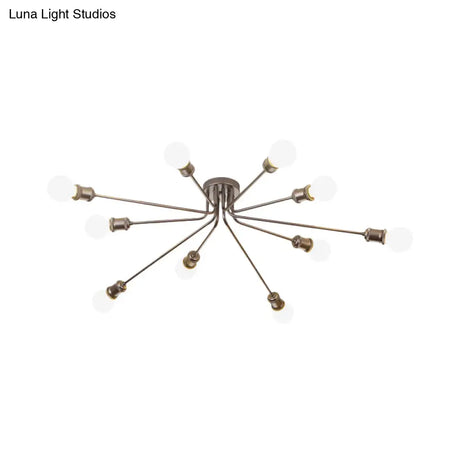 Contemporary Firework Metal Ceiling Light For Restaurants - Semi Flush Mount