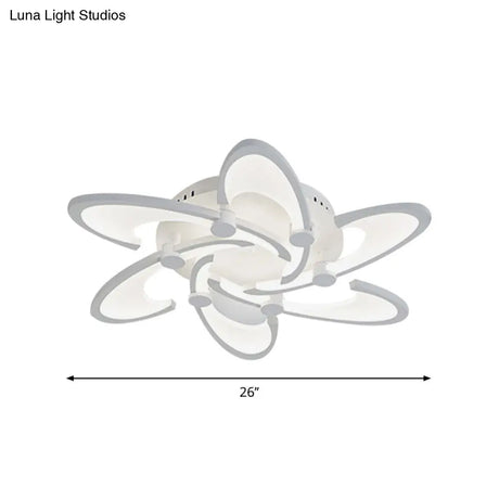 Contemporary Floral Led Ceiling Light Fixture In Warm/White/Natural With 3/6/9 Lights