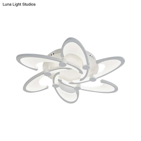 Contemporary Floral Led Ceiling Light Fixture In Warm/White/Natural With 3/6/9 Lights