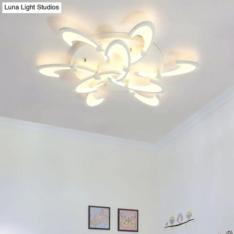 Contemporary Floral Led Ceiling Light Fixture In Warm/White/Natural With 3/6/9 Lights
