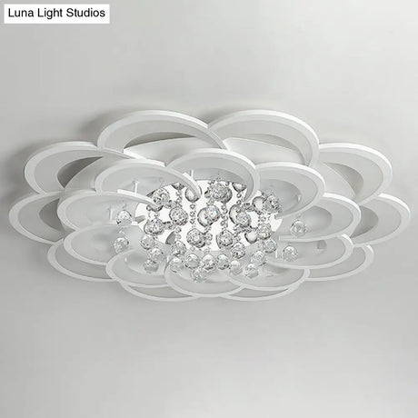 Contemporary Flower Flush Mount Ceiling Light - Acrylic Fixture For Living Room