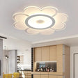 Contemporary Flower Shaped Acrylic Ceiling Light - White Led Flush Mount For Living Room