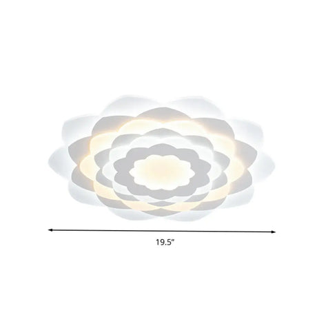 Contemporary Flower-Shaped Led Flushmount Ceiling Light For Bedroom - 16/19.5 Wide