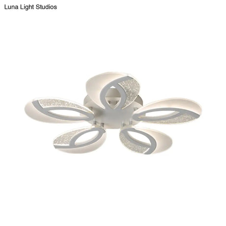 Contemporary Flush Mount Fan Ceiling Light With Adjustable Acrylic Shade In Multiple Tones
