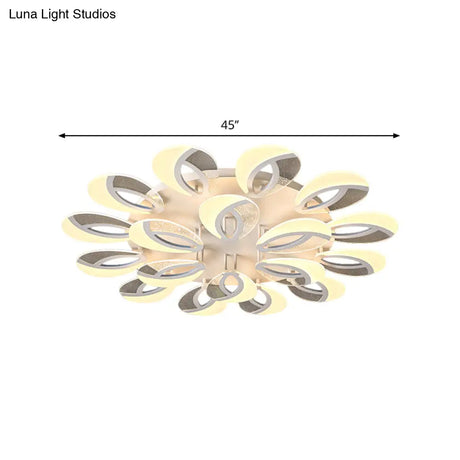 Contemporary Flush Mount Fan Ceiling Light With Adjustable Acrylic Shade In Multiple Tones
