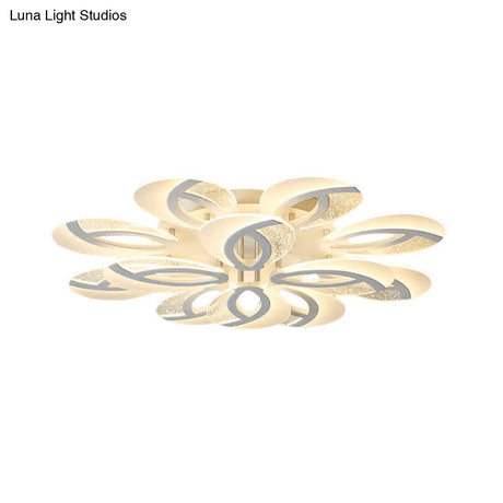 Contemporary Flush Mount Fan Ceiling Light With Adjustable Acrylic Shade In Multiple Tones
