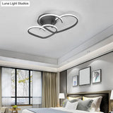 Contemporary Flush Mount Led Ceiling Light For Living Room - Acrylic Heart Design Black / 21.5 Warm