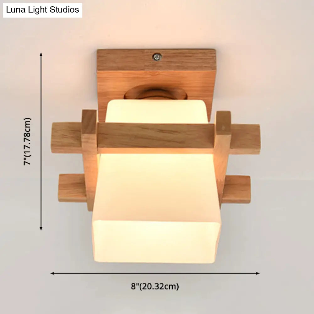 Contemporary Frosted Glass Semi - Flush Chandelier For Hallway Ceiling Mount