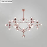 Contemporary Geometric Chandelier - Brass/Gold/Rose Gold 10/15/21 Lights Living Room Pendant