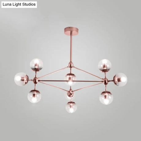 Contemporary Geometric Chandelier - Brass/Gold/Rose Gold 10/15/21 Lights Living Room Pendant