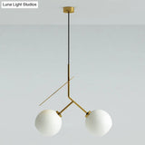 Contemporary Glass Globe Pendant Light With Metallic Circle - Ideal For Restaurants