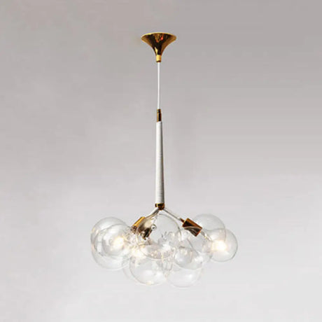 Contemporary Globe Glass Chandelier Lighting - 3/4/6 Lights Black/White Led Ceiling Lamp 3 / White