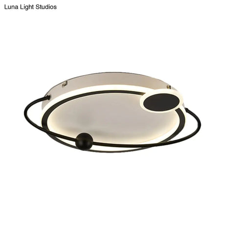Contemporary Gold/Black Led Flush Ceiling Light Warm/White 19’/23.5’ Dia’ Or ’Modern Dia