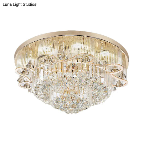 Contemporary Gold Led Flush Mount Ceiling Light With Scalloped Tiers - 4 - Light For Dining Hall