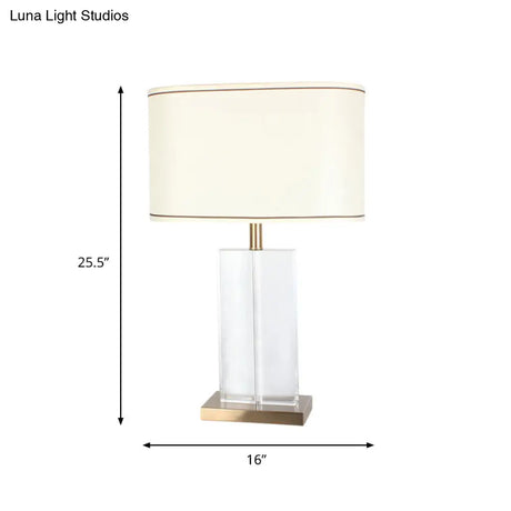 Contemporary Hand-Cut Crystal Book Light - Rectangle Task Lamp In White