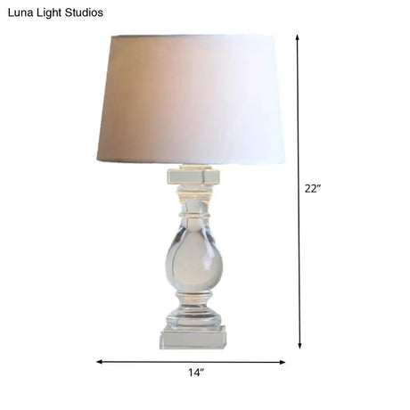 Contemporary Hand-Cut Crystal Vase Task Lamp With Reading Light - White