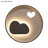 Contemporary Heart Ceiling Lamp – Led Acrylic Flush Mount Light For Hotel Hallway
