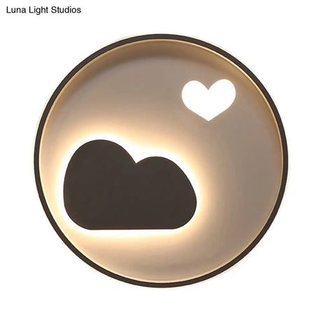 Contemporary Heart Ceiling Lamp – Led Acrylic Flush Mount Light For Hotel Hallway