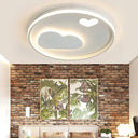 Contemporary Heart Ceiling Lamp – Led Acrylic Flush Mount Light For Hotel Hallway White / 16.5’ Warm