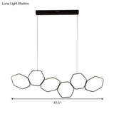 Contemporary Honeycomb Ceiling Chandelier - Metal 6-Light Coffee Suspension Light in Warm/White