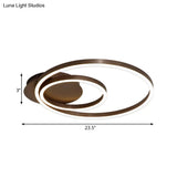 Contemporary Led Acrylic Ceiling Flush Light Fixture In Black/Brown 1/2/3 - Ring Warm/White/Natural