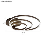 Contemporary Led Acrylic Ceiling Flush Light Fixture In Black/Brown 1/2/3 - Ring Warm/White/Natural