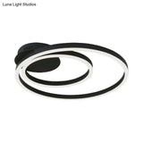 Contemporary Led Acrylic Ceiling Flush Light Fixture In Black/Brown 1/2/3 - Ring Warm/White/Natural