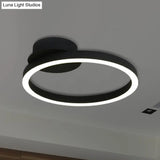 Contemporary Led Acrylic Ceiling Flush Light Fixture In Black/Brown 1/2/3 - Ring Warm/White/Natural