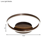 Contemporary Led Acrylic Ceiling Flush Light Fixture In Black/Brown 1/2/3 - Ring Warm/White/Natural