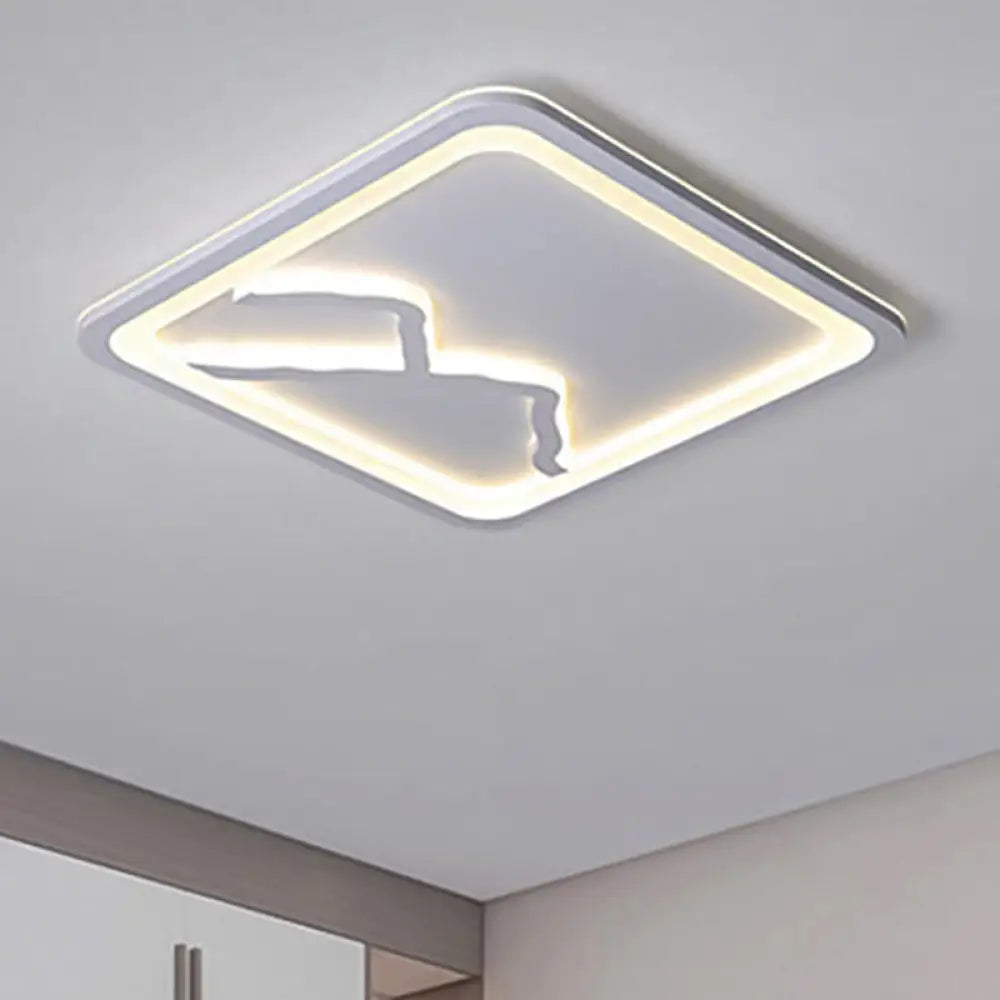 Contemporary Led Acrylic Flush Mount Light In White/Warm - Square/Rectangle 19.5’/23.5’/35.5’