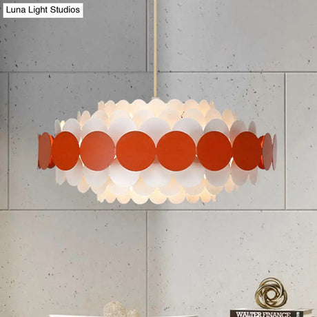 Contemporary Led Acrylic Oval Chandelier - Wide Black/Blue/Red Pendant Lamp