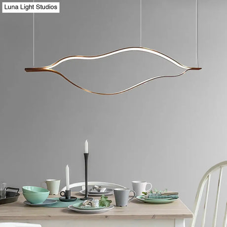 Contemporary Led Acrylic Pendant Chandelier - White Wave Sheet Design 23.5’/31.5’/39’ Wide