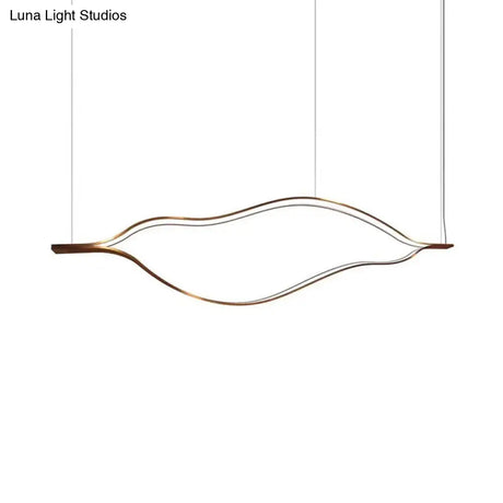 Contemporary Led Acrylic Pendant Chandelier - White Wave Sheet Design 23.5’/31.5’/39’ Wide
