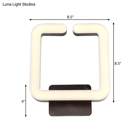 Contemporary Led Acrylic Wall Sconce - Square Frame Design 1 Light Warm/White/Natural