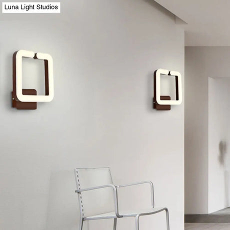 Contemporary Led Acrylic Wall Sconce - Square Frame Design 1 Light Warm/White/Natural
