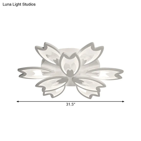 Contemporary Led Ceiling Light With Acrylic Buds - Warm/White/Natural Options 3/5/9 - Head Flush