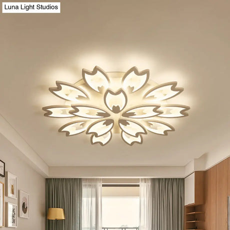 Contemporary Led Ceiling Light With Acrylic Buds - Warm/White/Natural Options 3/5/9 - Head Flush