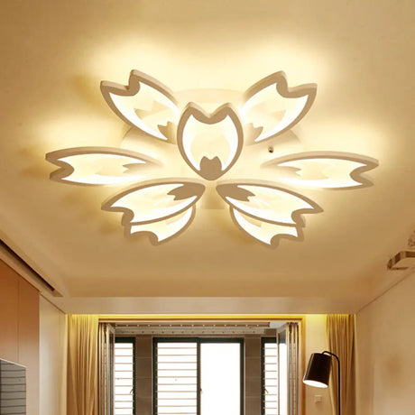 Contemporary Led Ceiling Light With Acrylic Buds - Warm/White/Natural Options 3/5/9 - Head Flush