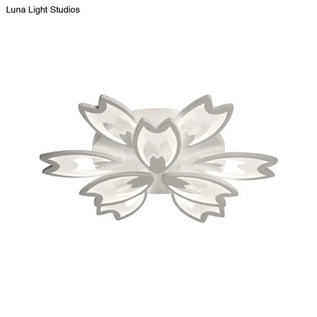Contemporary Led Ceiling Light With Acrylic Buds - Warm/White/Natural Options 3/5/9 - Head Flush
