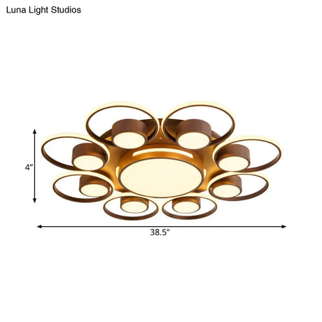 Contemporary Led Ceiling Light With Acrylic Shade Available In Warm/White - 2/4/6 Lights Flush