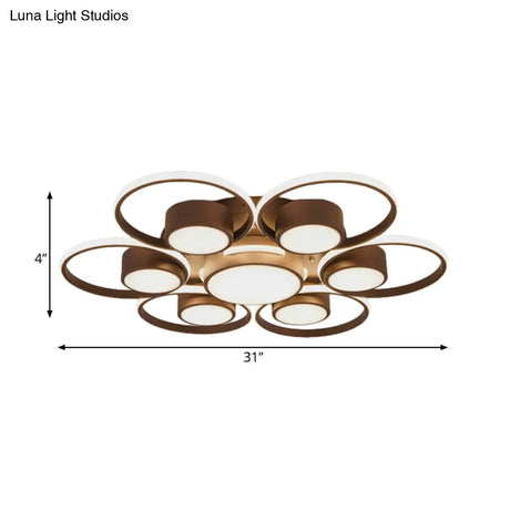 Contemporary Led Ceiling Light With Acrylic Shade Available In Warm/White - 2/4/6 Lights Flush