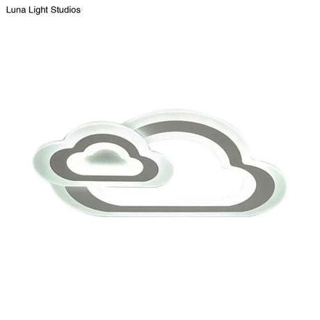 Contemporary Led Flush Ceiling Light: Slim Panel Lamp For Living Room In White Acrylic