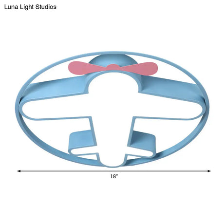 Contemporary Led Flushmount Light With Acrylic Blue Plane Design Ceiling Mount In Warm/White For