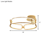 Contemporary Led Gold Flush Ceiling Light: 18’/23.5’/31.5’ Wide Acrylic Fixture In