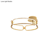 Contemporary Led Gold Flush Ceiling Light: 18’/23.5’/31.5’ Wide Acrylic Fixture In