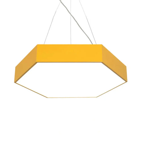 Contemporary Led Hexagon Pendant Lamp - Yellow/Silver/Purple 12’/18’/23.5’ Wide Yellow / 12’