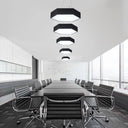 Contemporary Led Hexagon Pendant Lamp - Yellow/Silver/Purple 12’/18’/23.5’ Wide Black / 18’