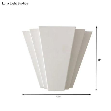 Contemporary Led Iron Wall Sconce White Sector Flush Mount Light - White/Warm Lighting