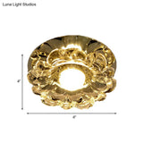 Contemporary Led Scalloped Flush Mount Light With Chrome Finish And Beveled Crystal - Warm/White