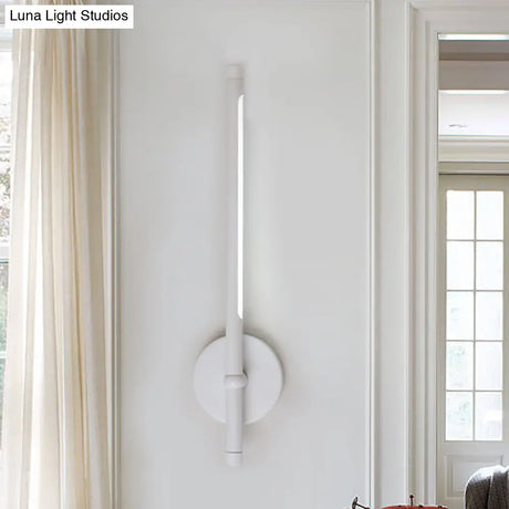Contemporary Led Sconce Light - Metal And Acrylic Shade Black/White Tubular Wall Mount Warm/White